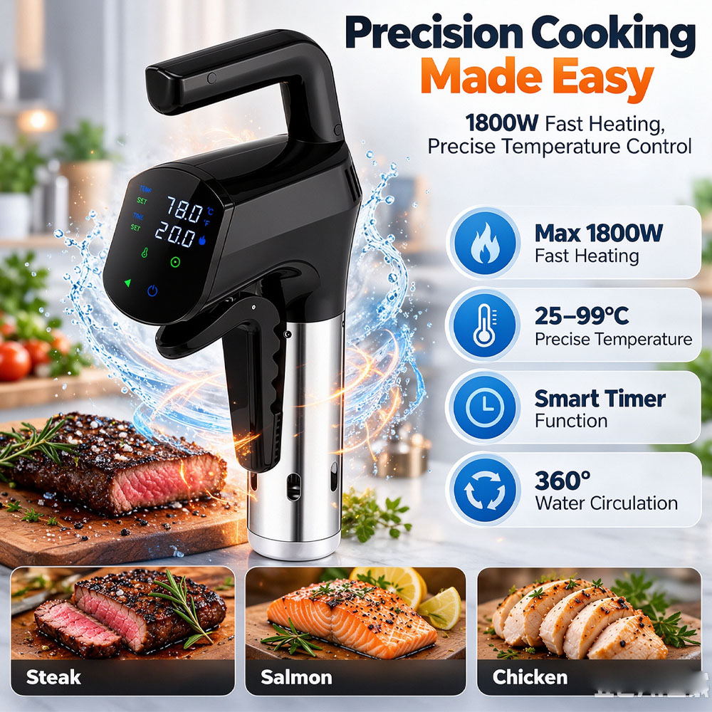 جهاز طهي سو فيد واي فاي 1800 و - مراجعة Digital Sous Vide Precision Cooker وسعره